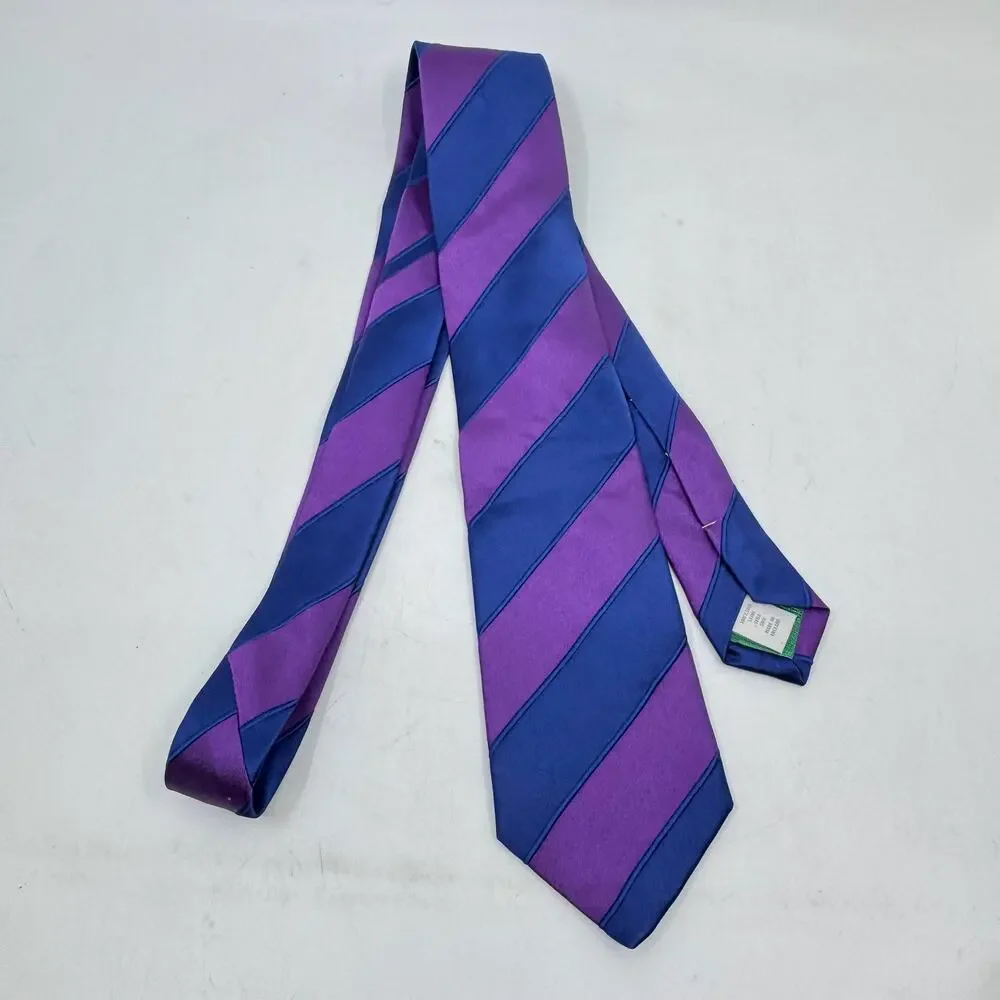 ETON Textured Blue & Purple Striped Silk Tie